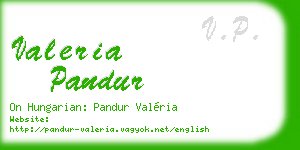valeria pandur business card