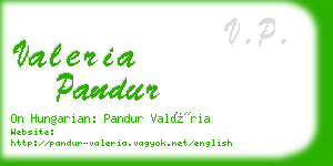 valeria pandur business card